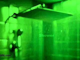 Fierce Brunette Bombshell's Steamy Shower Tease And Strip