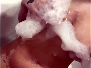 horny british slut masturbates wildly in shower