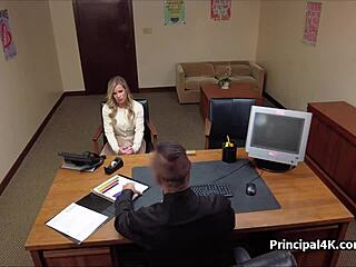 milf's deep pussy drilled hard on head teacher's desk