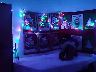 Sensual latina flashes big tits naked at christmas 🎄🔥