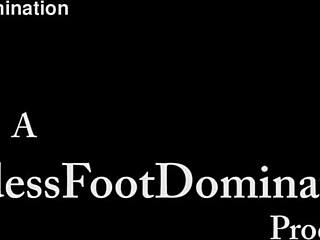 Roxanne Caged in Stockings Femdom Footjob Tease