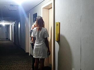 Ebony Nurse Fucks Interviewer Wildly For That Big Promotion