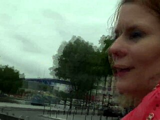 Mature chubby blonde takes rough threesome pounding