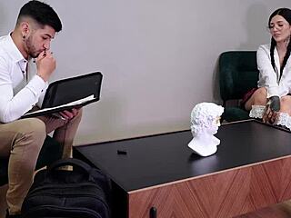 Colombian student seduces athletic teacher for intense workout fuck