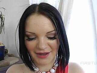 Rita's throat wrecked then ass stuffed with monster dildo!