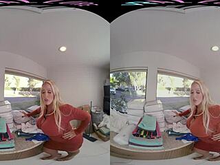 vrallure blonde milf masturbates voyeur