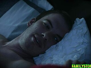 blonde milf aunt crashes stepsibs threesome for big cock fun