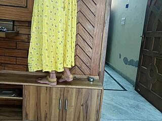 gorgeous babe bends over for doggystyle with horny fingering play