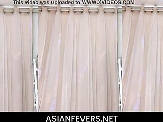 sexy korean dances teasingly with huge natural tits in bathroom