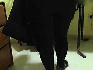 venezuelan employee flirts seductively in casual encounter