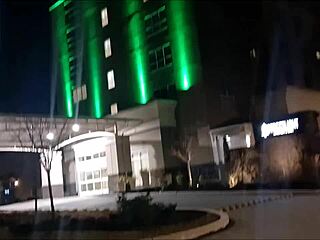 elevator blowjob ends with hot facial cumshot