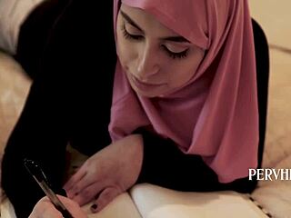 Busty arab ella knox rides massive cock pervhijab style!