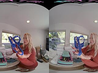 vrallure blonde milf masturbates voyeur