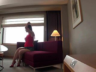 Tall busty Japanese college student flashes natural tits in secret audition