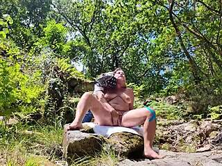 surprise hunt grabs busty milf for outdoor tit tease 🌳🍈