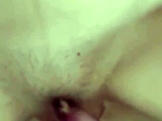 Skinny Milf Rides Dildo Cowgirl Style Closeup