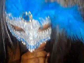 masked ebony deepthroats big cock swallowing hot facial cum