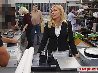 Hey blonde milf, pawn keeper's pounding you hard on hidden cam
