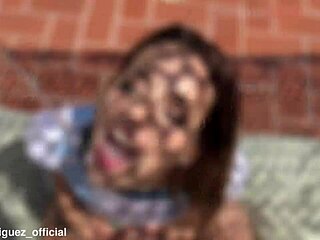 secret threesome fucks friend's girlfriend in garden