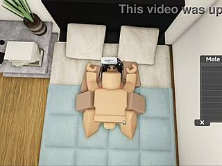 sexy couple fucks passionately on roblox game