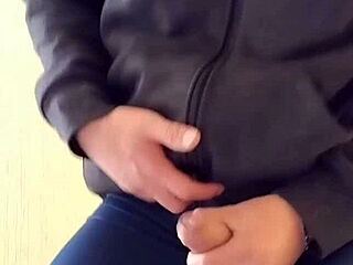 wanna jerk this huge outdoor monster cock closeup orgasm