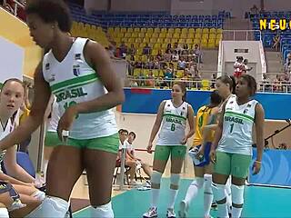 Brazilian Volleyball Beauties Caught in Voyeur Action