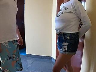 Busty Prostitute Teases Condom Before Passionate Creampie Finish