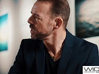 Lia Lin's tutor pounds her bent over brunette pussy