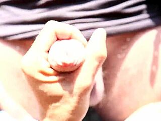 amateur heads to city woods for public bent over doggystyle with big cock creampie