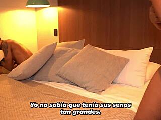 skinny tattooed guy pounds busty mature latina in bed