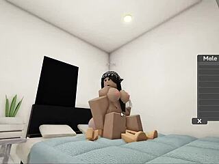 sexy couple fucks passionately on roblox game