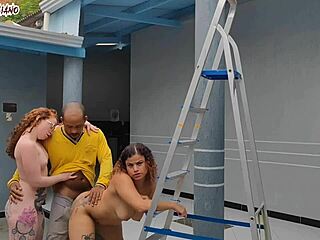 hey visitor come in naked as these hot bosses strip down ready for wild bisexual fun