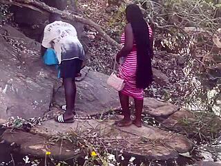 perfect boobed country babe roughly fucked by the stream