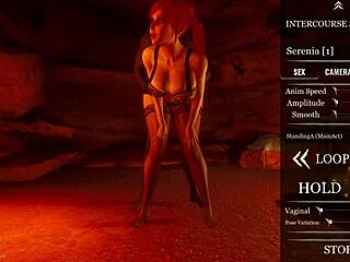 Curvy white milf slut Seremia rides big black cock by fire