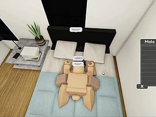sexy couple fucks passionately on roblox game