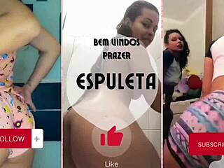 sexy latina flaunts natural tits in tight lingerie