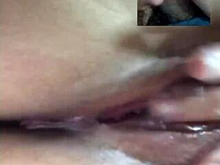 thai babe masturbates wet pussy for indian cock