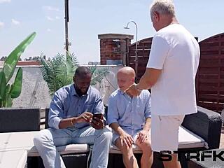 Angelica Heaven squirts wildly in outdoor public threesome