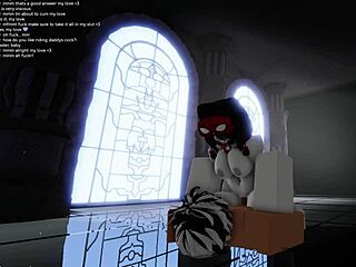 Silk-clad spider-girl drenched in daddy's thick sticky cum webs