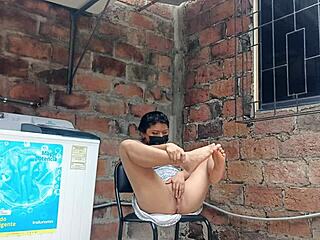 slutty neighbor flashes pussy under dress 😈👗