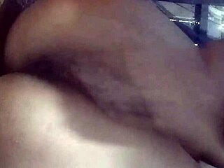 Amateur homemade pre-shower ass training workout