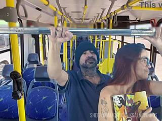 student gets crowded on packed public bus ride