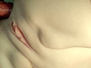 shove it deep in her tight shaved ass pussy closeup