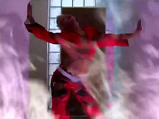 Fiery Striptease Ignites Sexy Babe