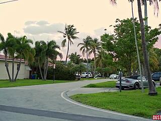 busty slut chokes on huge cock in car then pounded doggy