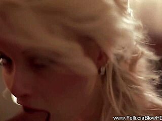 blonde milf deepthroats chokes swallows every cum drop