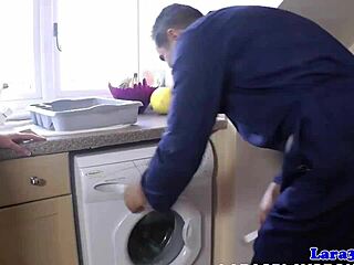 English Milf's Ecstatic Thrill from Cheeky Plumber Thrusts