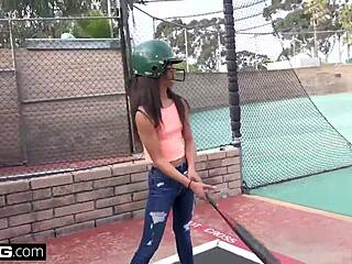 asian teen aria skye's tight pussy pounded hard outdoors in public pov!