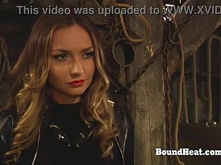 Busty Lesbian Slave Bound Fingered by Mistress