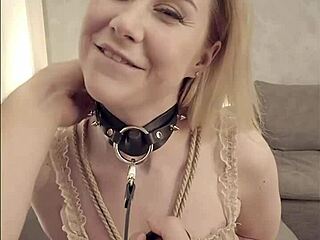 rough bdsm spanking game turns into interactive pov blowjob cumshot with blonde madison